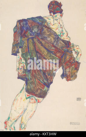 Une peinture de 1913 d'Egon Schiele intitulée 'Erlösung' (rédemption), mettant en valeur le style distinctif de l'artiste et l'exploration de l'expression émotionnelle. Banque D'Images