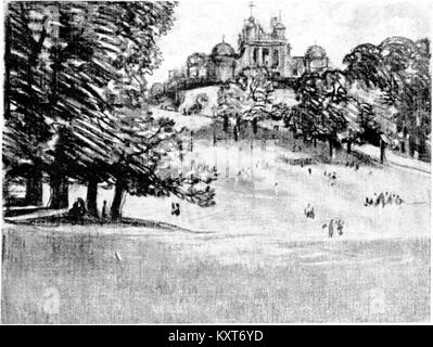 Illustration tirée de l'édition de 1905 de « English Hours », publiée par la Riverside Press, représentant des scènes de la culture, de l'architecture et de la vie quotidienne anglaises au début du XXe siècle. Banque D'Images