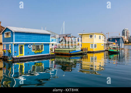 Fisherman's Wharf est un flotteur coloré accueil communauté à Victoria sur l'île de Vancouver en Colombie-Britannique, Canada Banque D'Images