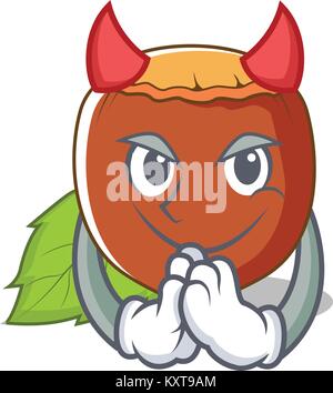 Noisette diable mascot cartoon style Illustration de Vecteur