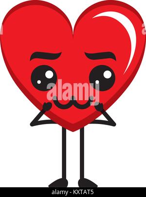 Cœur Amour Triste Personnage Kawaii Image Vectorielle Stock Alamy