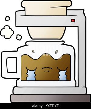 Machine à café filtre cartoon pleurer Illustration de Vecteur