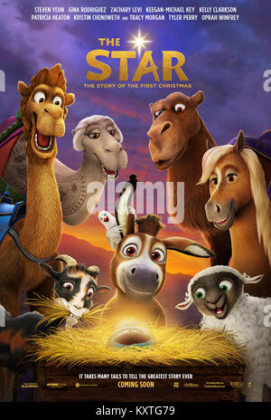 DATE DE SORTIE : Novembre 17, 2017 Title : La Star Studio : Columbia Pictures Réalisateur : Timothy Reckart PLOT : un petit âne mais courageux et ses amis animaux deviennent les héros méconnus de la première Noël. Avec : Affiches (crédit Image : © Columbia Pictures/photos) Banque D'Images