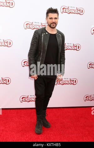 'Ferdinand' à la Zanuck Theatre à 20th Century Fox sort à Los Angeles, Californie. En vedette : Juanes Où : Los Angeles, California, United States Quand : 10 Déc 2017 Crédit : Nicky Nelson/WENN.com Banque D'Images