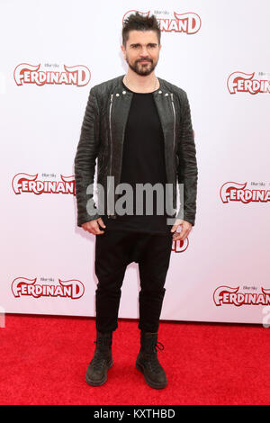 'Ferdinand' à la Zanuck Theatre à 20th Century Fox sort à Los Angeles, Californie. En vedette : Juanes Où : Los Angeles, California, United States Quand : 10 Déc 2017 Crédit : Nicky Nelson/WENN.com Banque D'Images