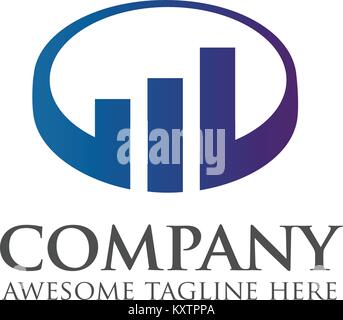 Tableau simple et moderne et le bar de l'entreprise financement concept logo Illustration de Vecteur