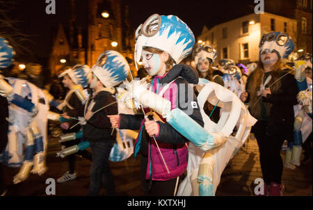 Le Gros Souper Burns Carnival démarrant le Big Burns Supper Festival à Dumfries, Écosse, Royaume-Uni Banque D'Images