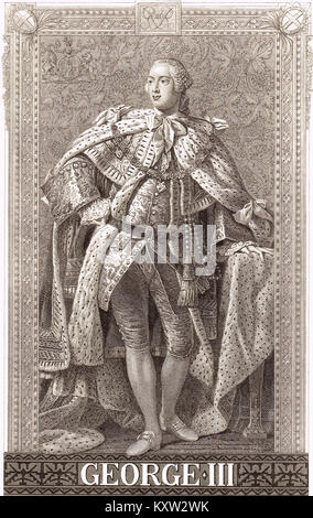 Le roi George III du Royaume-Uni, de Grande-Bretagne et d'Irlande, 1738-1820, régna 1760-1820 Banque D'Images