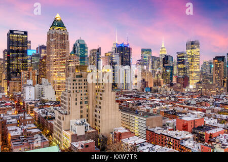 La ville de New York, USA Manhattan skyline sur Hell's Kitchen. Banque D'Images