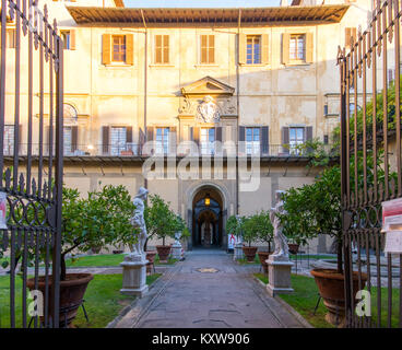 Façade de palais Renaissance Palazzo Medici Riccardi à Florence, la Chambre de la résidence Médicis au 15ème siècle conçu par l'architecte Michelozzo Banque D'Images