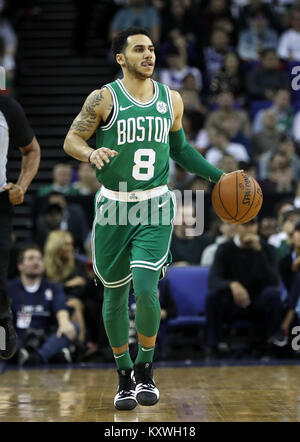 Boston Celtics' Shane Larkin au cours de la NBA à Londres 2018 Jeu l'O2 Arena, Londres. ASSOCIATION DE PRESSE Photo. Photo date : Jeudi 11 janvier 2018. Histoire voir l'ACTIVITÉ DE BASKET-BALL de Londres. Crédit photo doit se lire : Simon Cooper/PA Wire. RESTRICTIONS : usage éditorial uniquement, pas d'utilisation commerciale sans autorisation préalable Banque D'Images