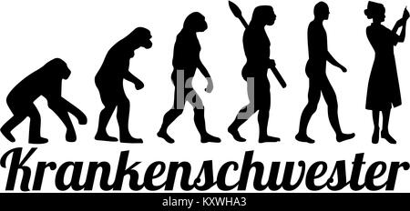 Évolution avec l'emploi infirmière allemande titre Banque D'Images