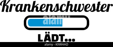 Titre d'emploi allemand infirmière avec barre de chargement Banque D'Images