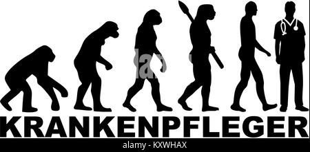 Infirmier l'évolution avec le titre allemand Banque D'Images