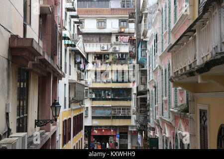 Rues à proximité des ruines de Saint Pauls à Macao Banque D'Images