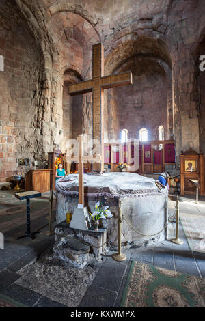 MTSKHETA (GÉORGIE) - 16 septembre 2015 : monastère de Jvari intérieur. C'est un 6-ème siècle monastère orthodoxe de Géorgie près de Mtskheta (Géorgie). Banque D'Images