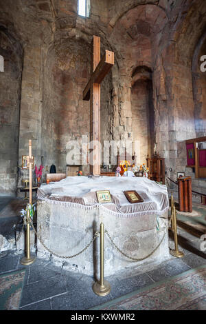 MTSKHETA (GÉORGIE) - 16 septembre 2015 : monastère de Jvari intérieur. C'est un 6-ème siècle monastère orthodoxe de Géorgie près de Mtskheta (Géorgie). Banque D'Images