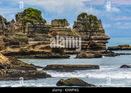 Pancake rocks près de Greymouth, Nouvelle-Zélande Banque D'Images