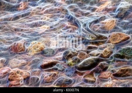 Abstract fractal fond clair. Haut-fond rocheux et invisible monté (poisson puzzle pictural ; puzzle photo) Banque D'Images
