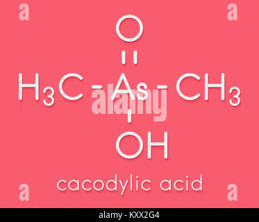 Molécule d'acide cacodylique (Agent Bleu). Organoarsenic hautement toxique composé. Formule topologique. Banque D'Images