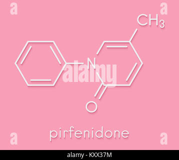 La pirfénidone la fibrose pulmonaire idiopathique (FPI) molécule pharmaceutique. IPF est une rare maladie pulmonaire. Formule topologique. Banque D'Images