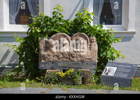 La sculpture sur pierre est un historique de la scène romaine 'Jolly' steerman, Neumagen-Dhron, Moselle, Rhénanie-Palatinat, Allemagne, Europe Banque D'Images