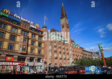 Copenhague, Danemark - 15 août 2016 : Scandic Palace Hotel est un hôtel-résidence sur place de l'Hôtel de Ville et Radhus, la mairie de Copenhague à Copenhague, Banque D'Images