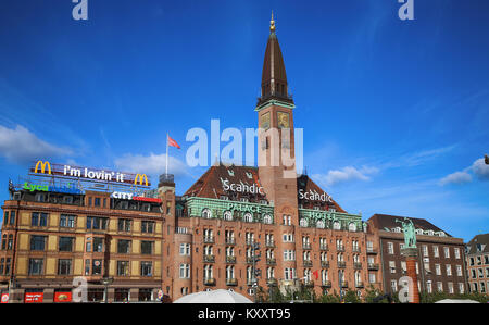 Copenhague, Danemark - 15 août 2016 : Scandic Palace Hotel est un hôtel-résidence sur place de l'Hôtel de Ville(L'hôtel a été construit par Anders Jensen, à partir de 1909 Banque D'Images