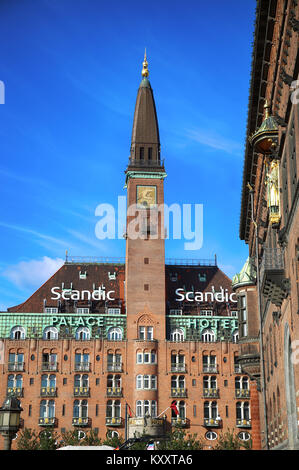 Copenhague, Danemark - 15 août 2016 : Scandic Palace Hotel est un hôtel-résidence sur place de l'Hôtel de Ville(L'hôtel a été construit par Anders Jensen, à partir de 1909 Banque D'Images