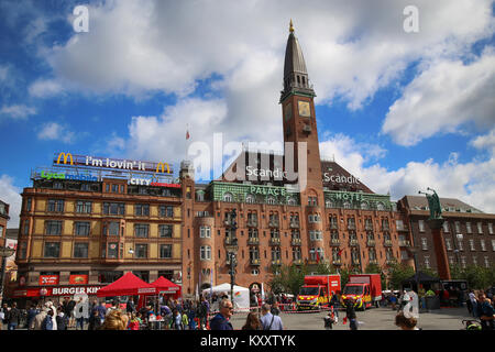 Copenhague, Danemark - août 14, 2016 : Scandic Palace Hotel est un hôtel-résidence sur place de l'Hôtel de Ville(L'hôtel a été construit par Anders Jensen, à partir de 1909 Banque D'Images