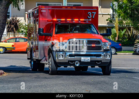 Los Angeles City Fire Department Ambulance de secours 37 Banque D'Images