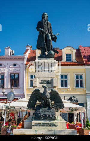 Tadeusz Kosciuszko Monument, une réplique de 1980 1894 statue, détruite en 1940 par les Allemands, à Rynek ou Place du marché de Rzeszów, aka Malopolska Banque D'Images