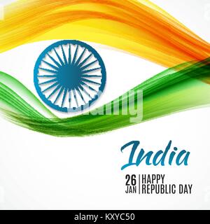 Joyeux Jour de la République de l'Inde26 janvier. Vector Illustration Illustration de Vecteur