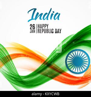 Joyeux Jour de la République de l'Inde26 janvier. Vector Illustration Illustration de Vecteur