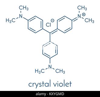 Crystal Violet (violet de gentiane) molécule. Molécule de colorant utilisée dans la coloration de Gram. Formule topologique. Illustration de Vecteur