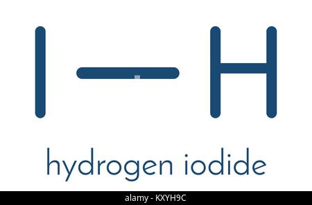 L'iodure d'hydrogène (HI) molécule. Formule topologique. Illustration de Vecteur