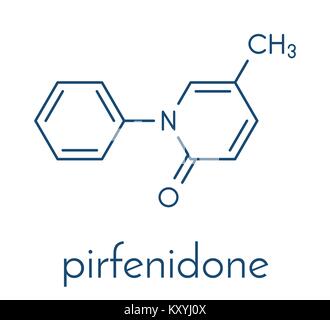 La pirfénidone la fibrose pulmonaire idiopathique (FPI) molécule pharmaceutique. IPF est une rare maladie pulmonaire. Formule topologique. Illustration de Vecteur