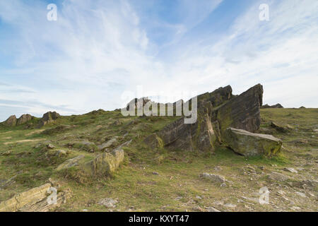 L'image d'une formation de roches, capturés à Beacon Hill Country Park, Leicestershire, Angleterre, Royaume-Uni. Banque D'Images