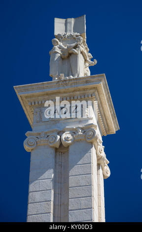 Plaza de España à Cadix, Espagne commémorant la Constitution espagnole de 1812. Banque D'Images