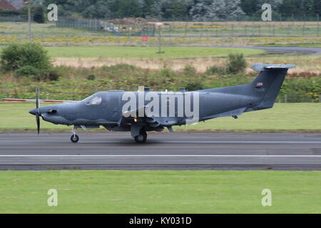 07-0691, un Pilatus U-28A exploité par la United States Air Force, à l'Aéroport International de Prestwick en Ayrshire. Banque D'Images