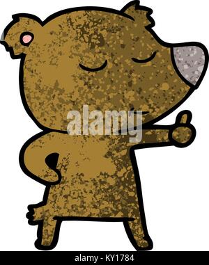 Cartoon happy bear giving Thumbs up Illustration de Vecteur