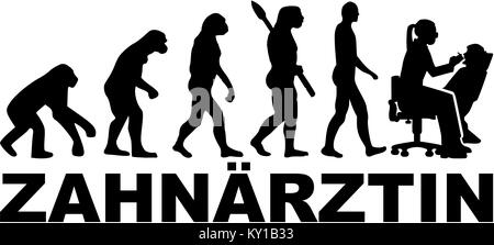 Dentiste évolution avec le titre féminin allemand Banque D'Images