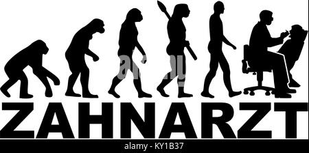 Dentiste évolution avec le titre allemand Banque D'Images