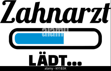 Titre d'emploi allemand dentiste avec barre de chargement Banque D'Images