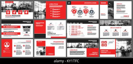 Élément rouge et blanc pour faire glisser l'arrière-plan sur l'infographie. Modèle de présentation. Pour l'entreprise, rapport annuel, dépliant, corporate marketing, notice, Illustration de Vecteur