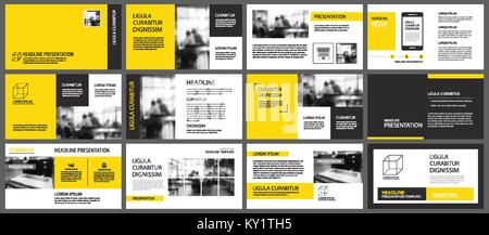 L'élément jaune et blanc pour faire glisser l'infographie sur l'arrière-plan. Modèle de présentation. Pour l'entreprise, rapport annuel, dépliant, corporate marketing, leafl Illustration de Vecteur