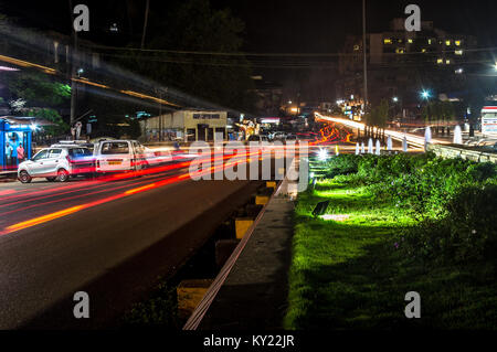 L'exposition à long shot de Dada Vaidya Chowk, qui est au cœur de la ville, Ponda Goa, Inde. Banque D'Images