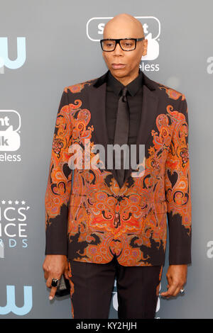 Santa Monica, USA. Jan 11, 2018. RuPaul assiste à la 23rd Annual Critics' Choice Awards au Barker Hangar le 11 janvier 2018 à Santa Monica, en Californie. Credit : Geisler-Fotopress/Alamy Live News Banque D'Images