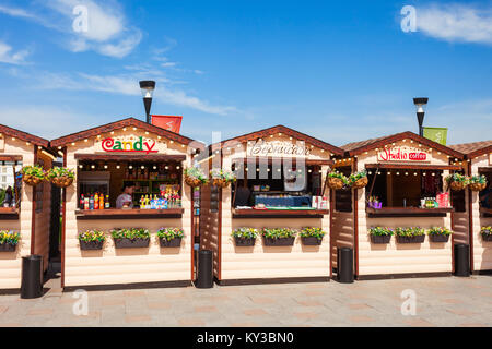 Irkoutsk, RUSSIE - Juillet 07, 2016 : 130 trimestre Kvartal Irkoutsk (Sloboda) est une zone spécialement créé des bâtiments historiques dans le centre de Irkoutsk, Rus Banque D'Images