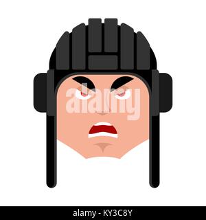 Tankman emoji en colère. Soldat russe mal émotion avatar. Tankman en Russie militaire agressive. Illustration pour le 23 février. Défenseur de la patrie Illustration de Vecteur